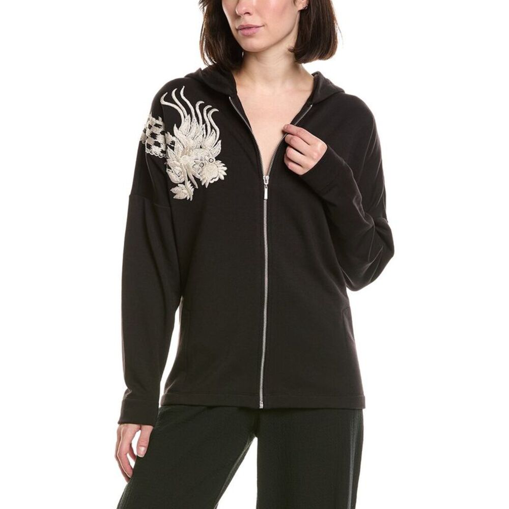 Natori Womens  Cocoon Hoodie, Black